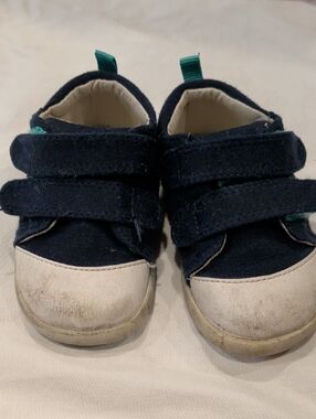 Ten Little Navy Blue Velcro Sneakers